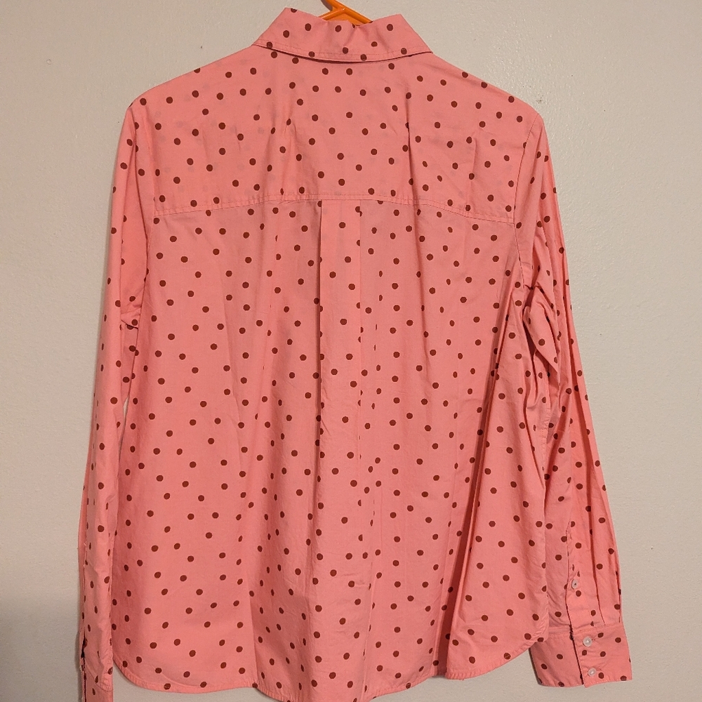 Boden Pink Polka Dot Button Down Shirt - Picture 5 of 10